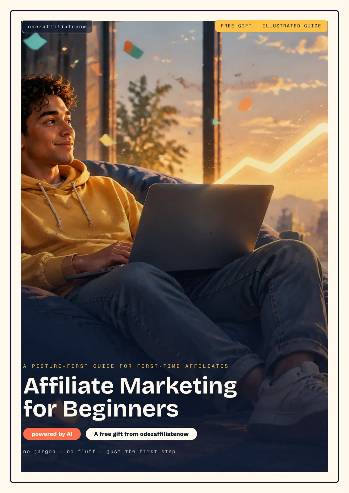 Warm illustrated beginner affiliate marketing guide cover